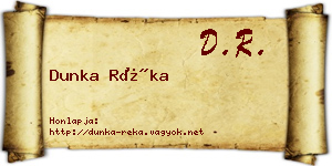 Dunka Réka névjegykártya